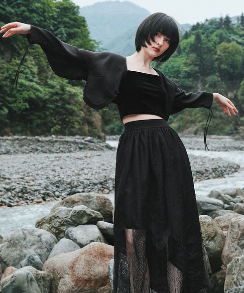 Sheer Volume Sleeve Cardigan